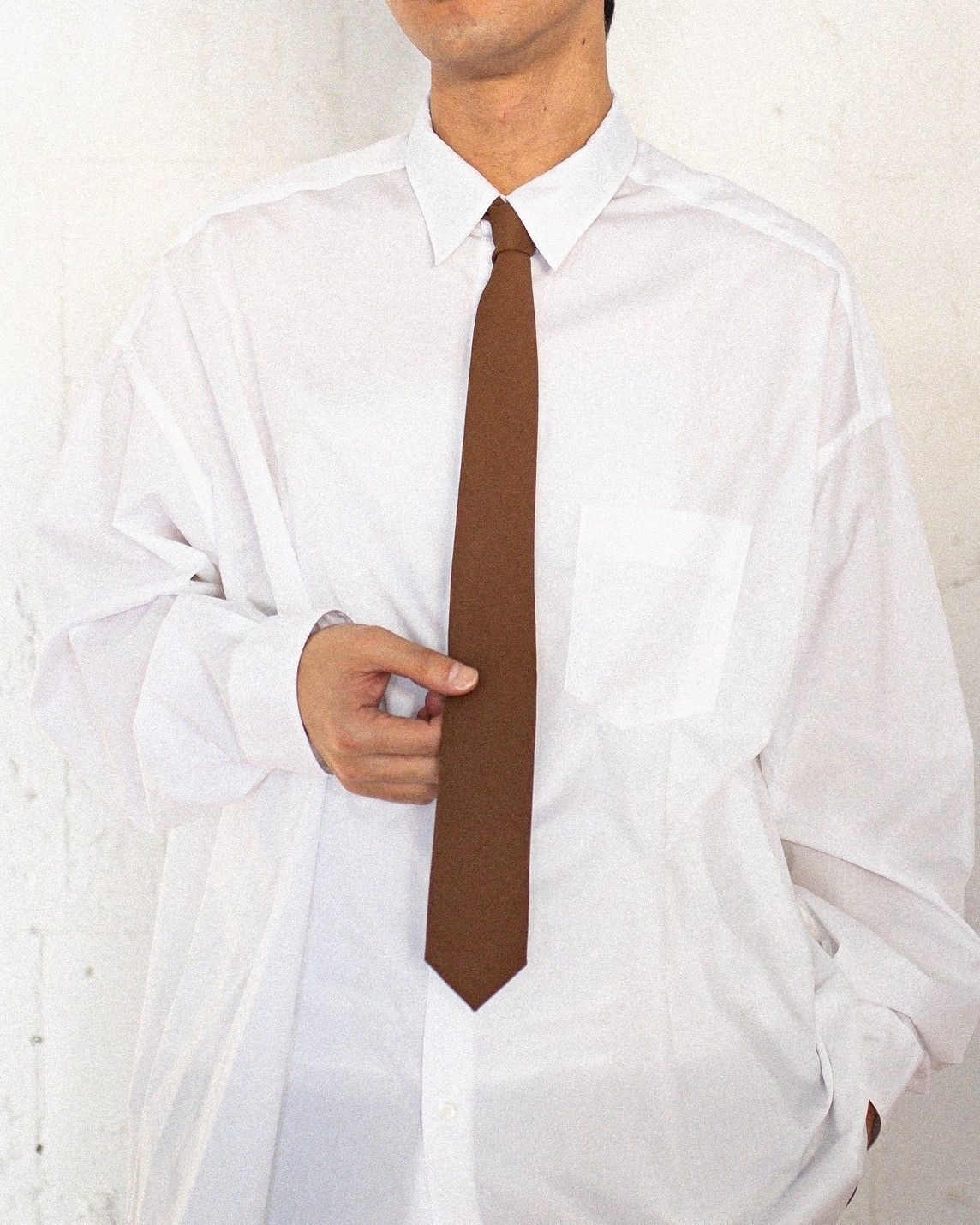 グラフペーパー 25SS Techno Wool Nylon Necktie(GU251-90252)BROWN