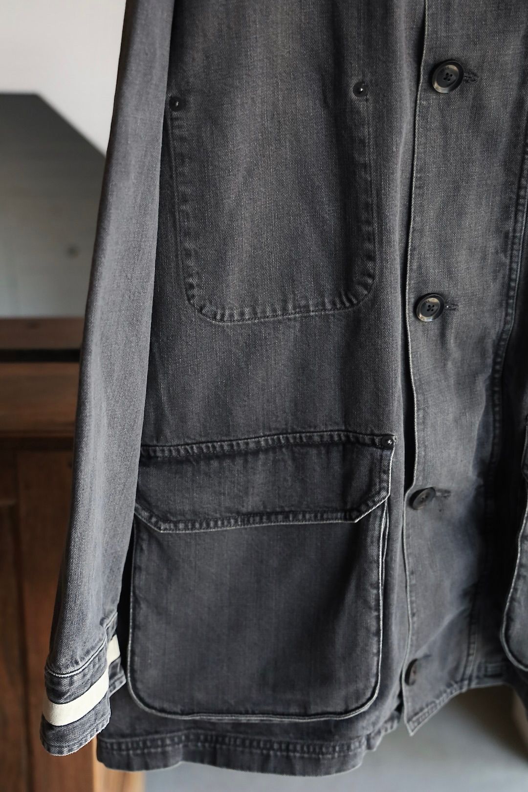 ヨーク 25FW VINTAGED DENIM COVERALL HALF COAT(YK25FW01067C)BLACK☆9月6日(土)発売！