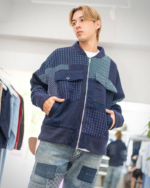 FDMTL DENIM PATCHWORK POCKET JACKET RINSE スタイル