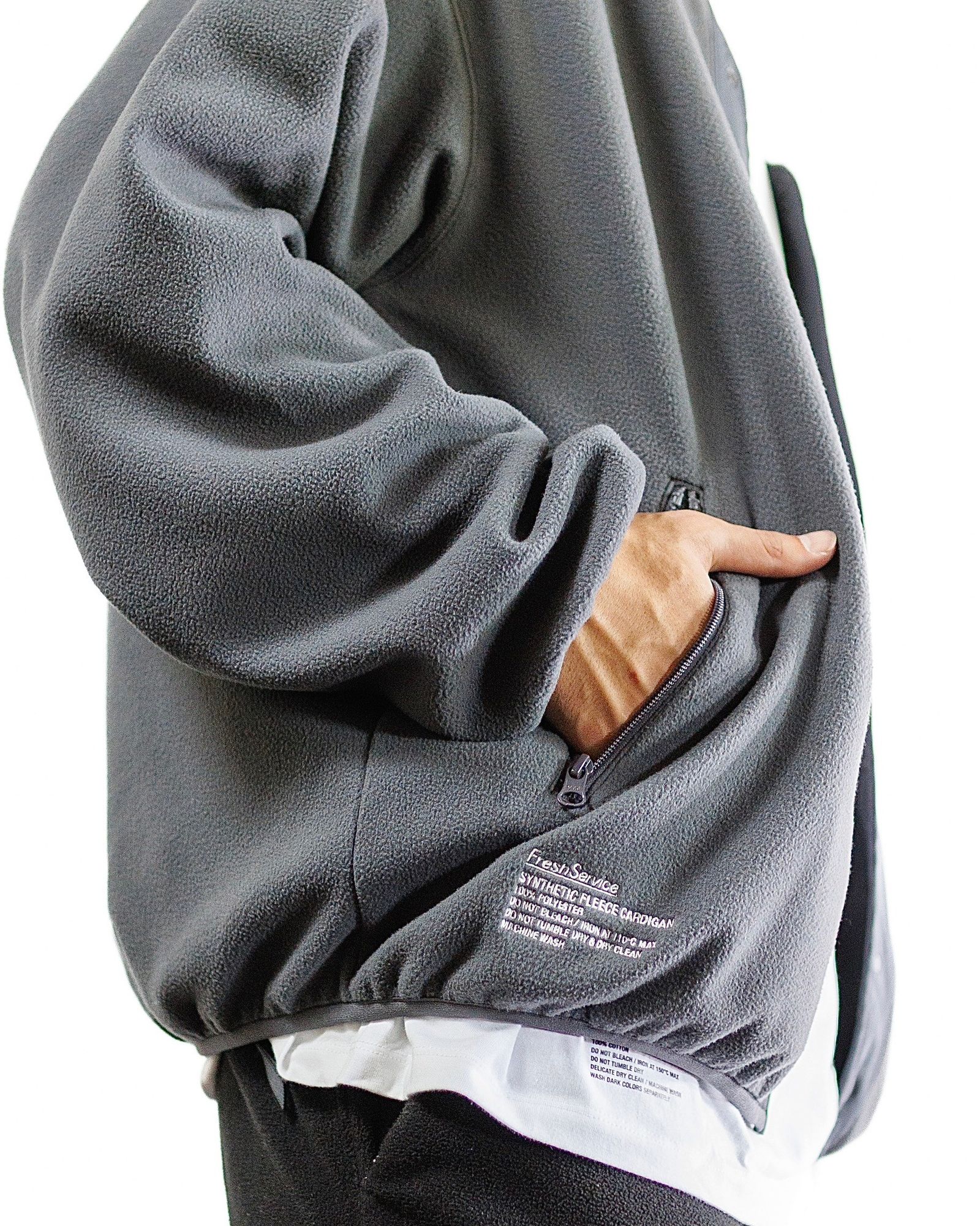 フレッシュサービス SYNTHETIC FLEECE CARDIGAN(FSC243-30093)GRAY
