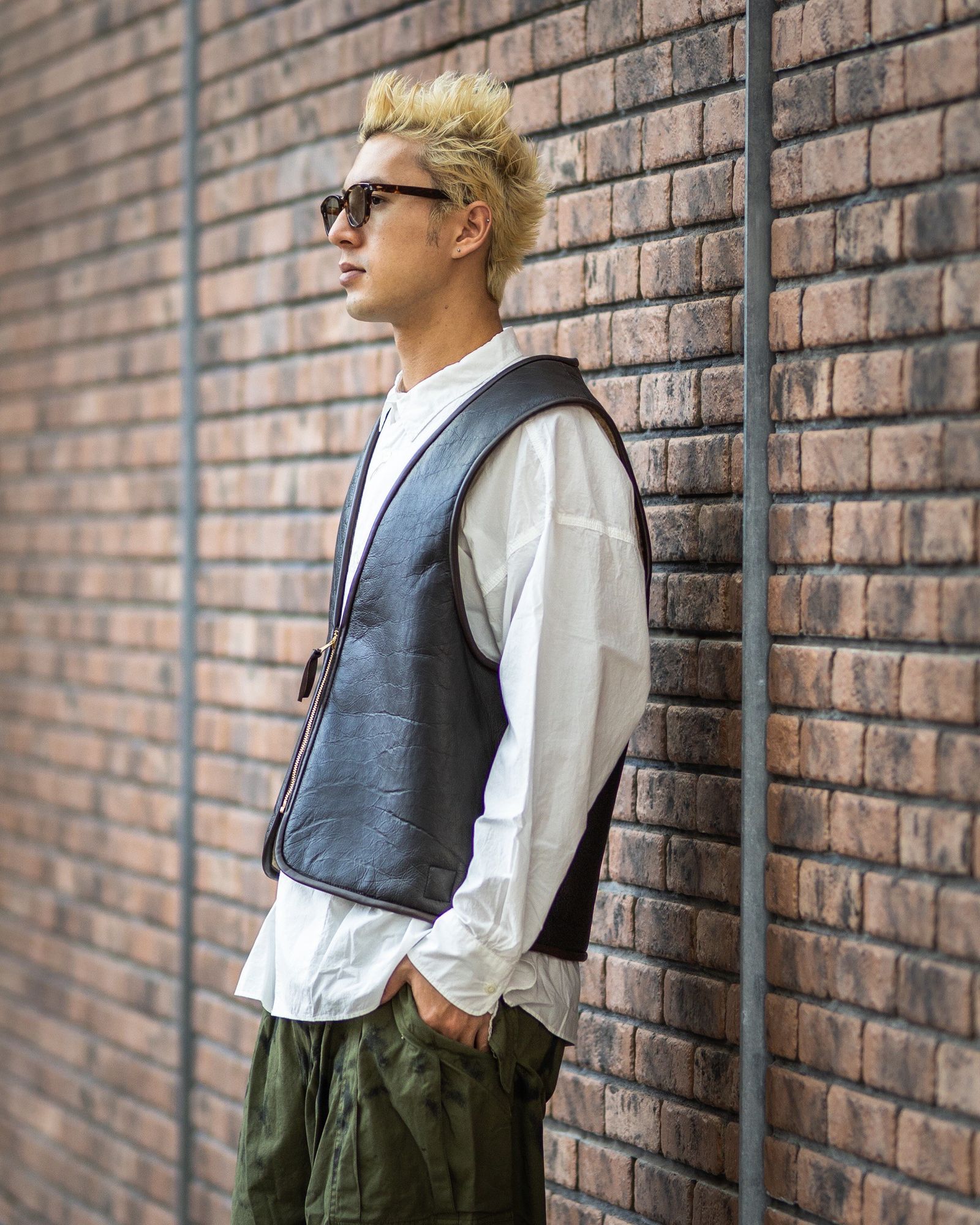 Gurank グランク ベストLamb skin best (2543)BROWN★新作発売！