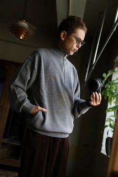 FreshService 26AW THERMAL JERSEY HARF ZIP KNIT"GRAY"スタイル