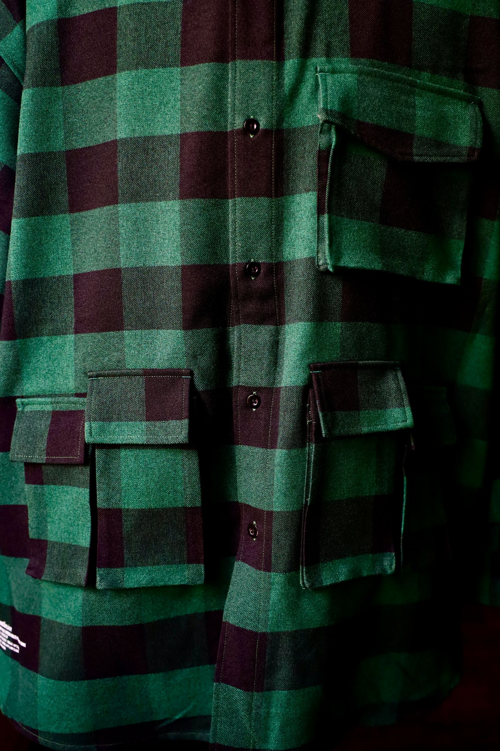 フレッシュサービス BUFFALO CHECK MULTI POCKET SHIRT(FSC243-50133)GREEN CHECK