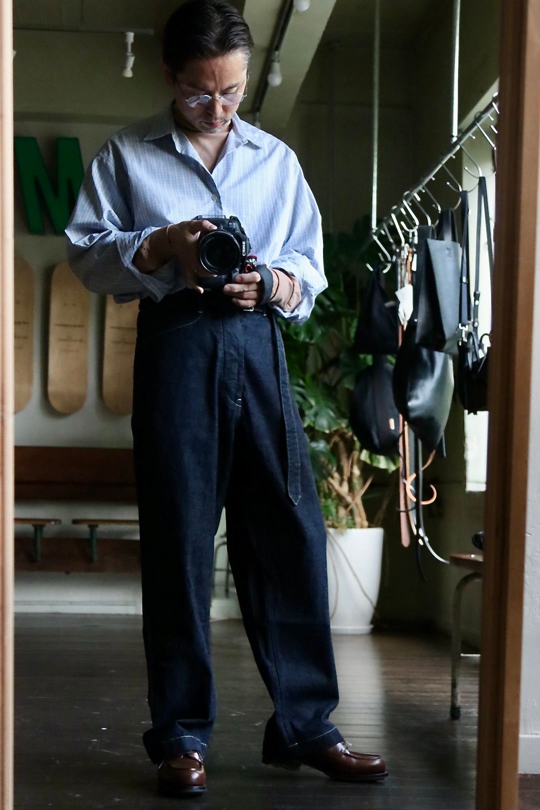 ブラームス Denim Long Belted Pants Mixスタイル.2022.6.22.