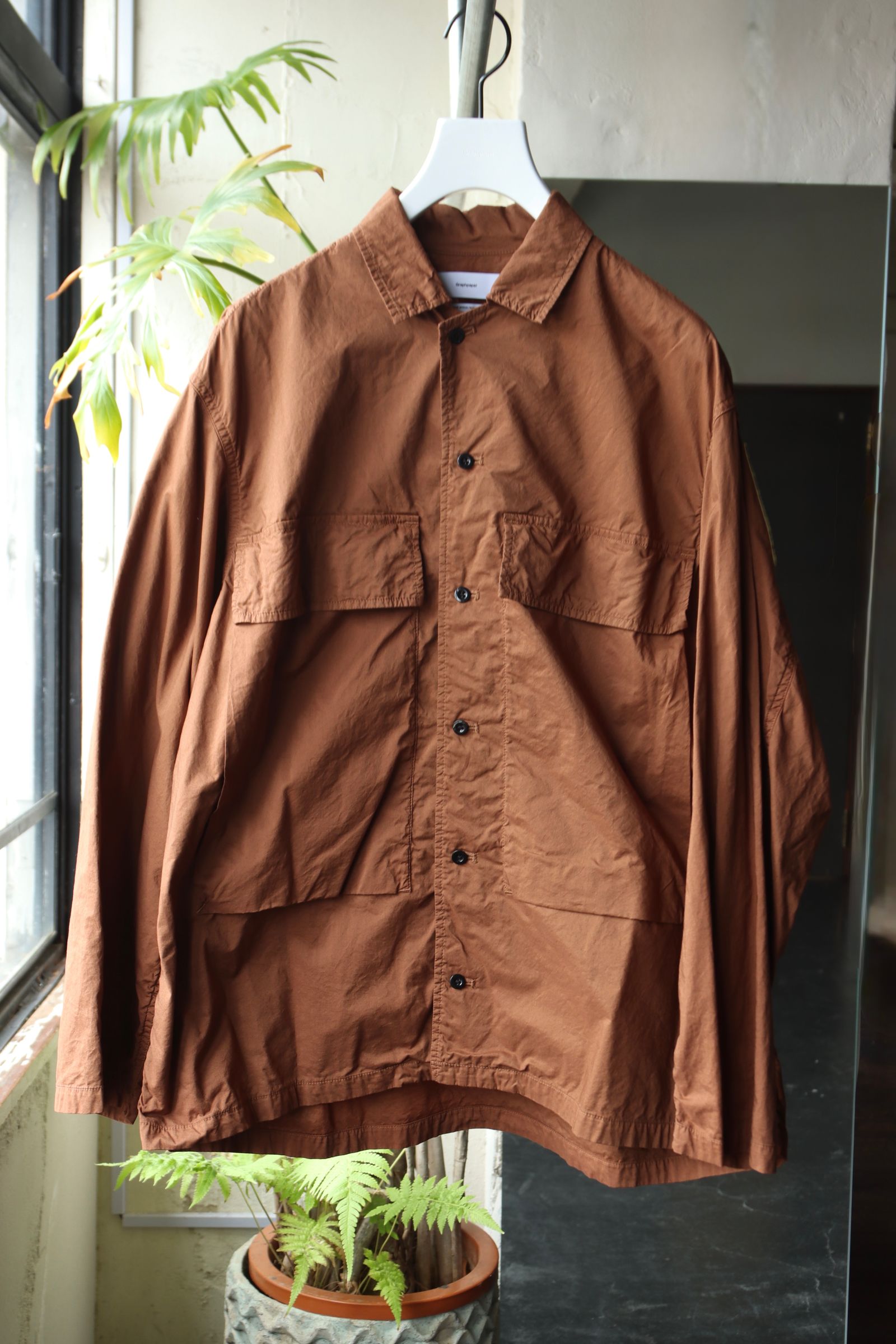 グラフペーパー  25SS Garment Dyed Typewriter Fatigue Shirt(GM251-50091C)BROWN☆3月8日(土)発売！