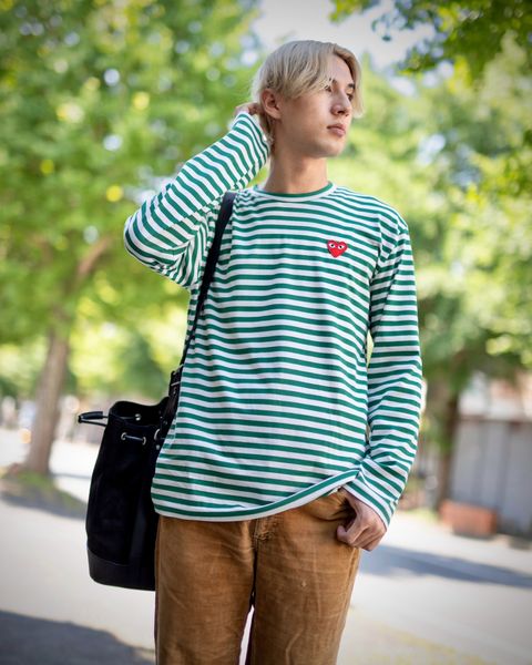 PLAY COMME des GARCONS ボーダーTシャツ スタイル 2024.6.17