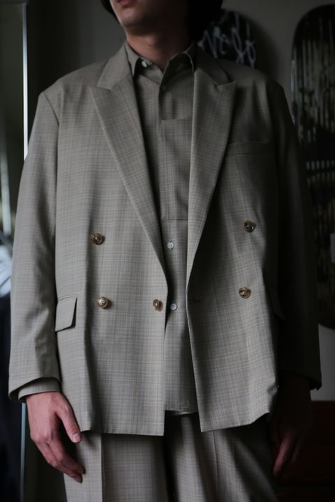 YOKE SIDE OPEN COUBLE-BREASTED JACKET(YK21SS0193J) style.2021.3.7.