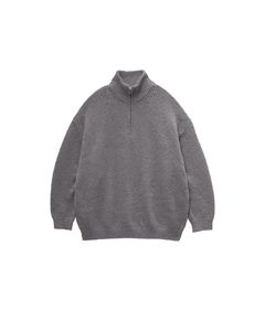 グラフペーパー Cotton Wool Slub Oversized Half Zip Knit(GU263-80603)STONE GRAY☆9月12日(土)発売！