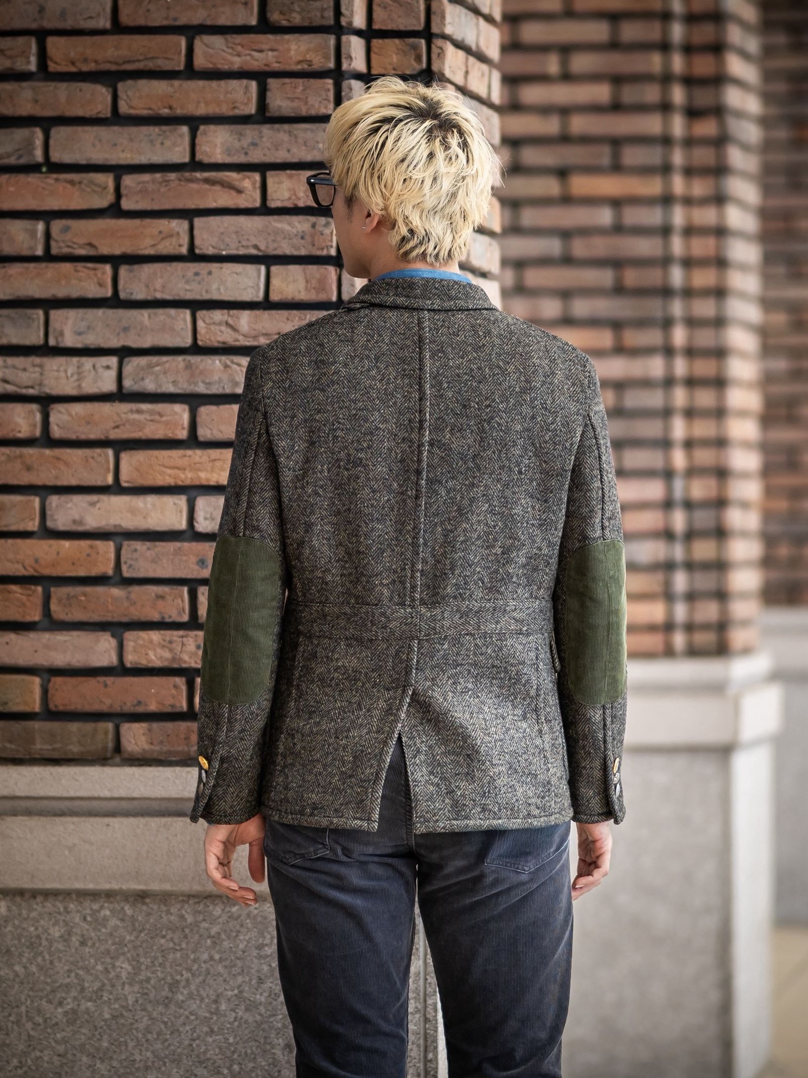 ジュンヤワタナベマン 26FW ウールナイロンツイードジャケット (WR-J014-051)BLACK×GREEN☆10月2日(金)発売！
