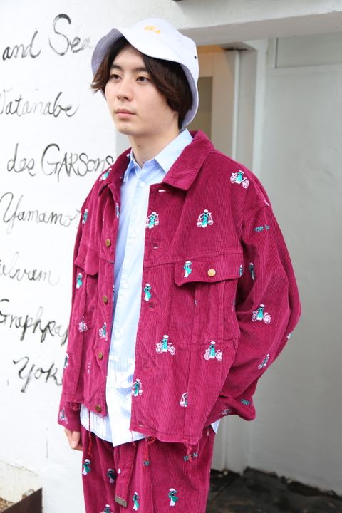 VETNAM EMBROIDERY COURDUROY JACKET & VETNAM EMBROIDERY WIDE TAPERED TROUSERSセットアップスタイル.2020.9.12.