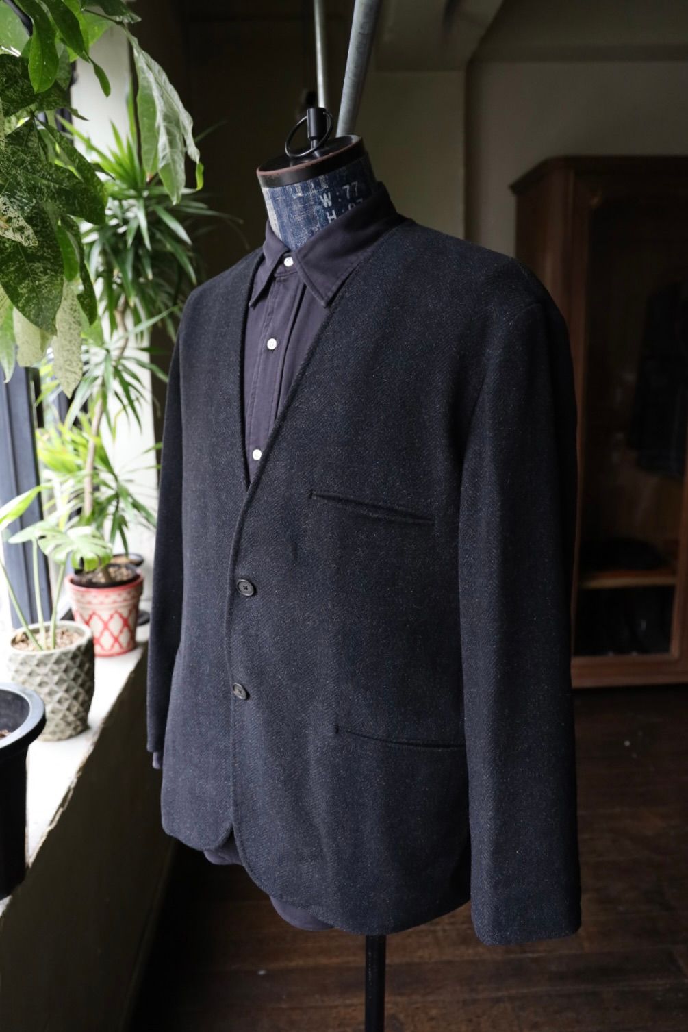 アプレッセ 2025 STYLE2 Silk Cashmere Tweed Collarless Jacket(25AAP-01-20)CHARCOAL☆9月27日(土)発売！