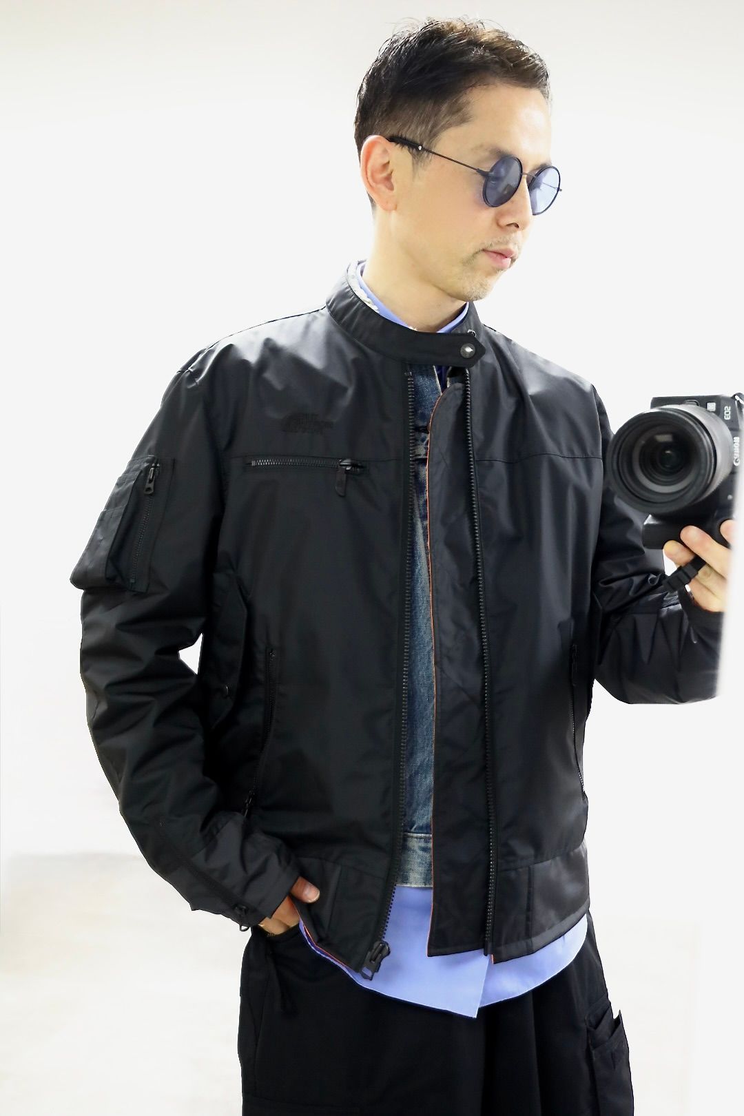eYe JUNYA WATANABE MAN アイジュンヤワタナベマン 26SS THE NORTH FACE Wネーム ナイロンライダースジャケットスタイル