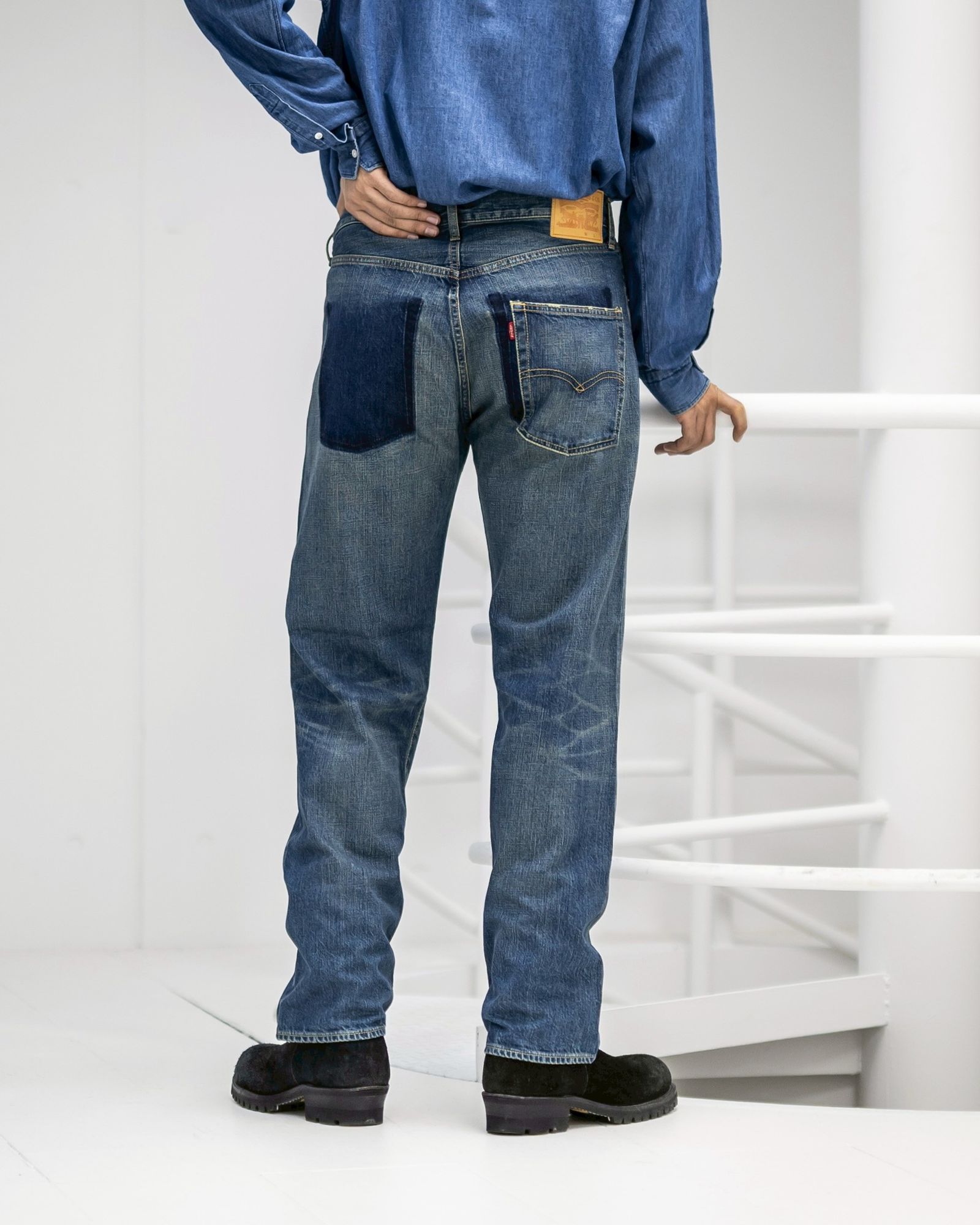 ジュンヤワタナベマン 25AW リーバイスWネーム 綿セルビッチデニム製品加工デニムパンツ(WP-P216-051)☆11月1日(土)発売！