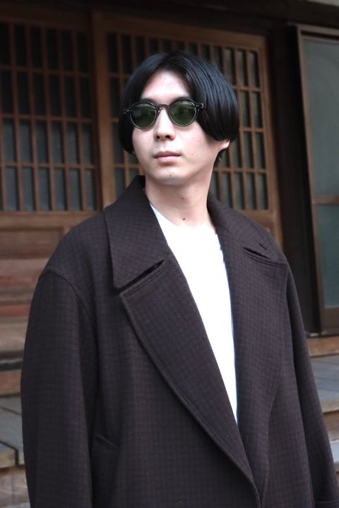 YOKE DOUBLE BREAST OVERCOAT"BROWN style"