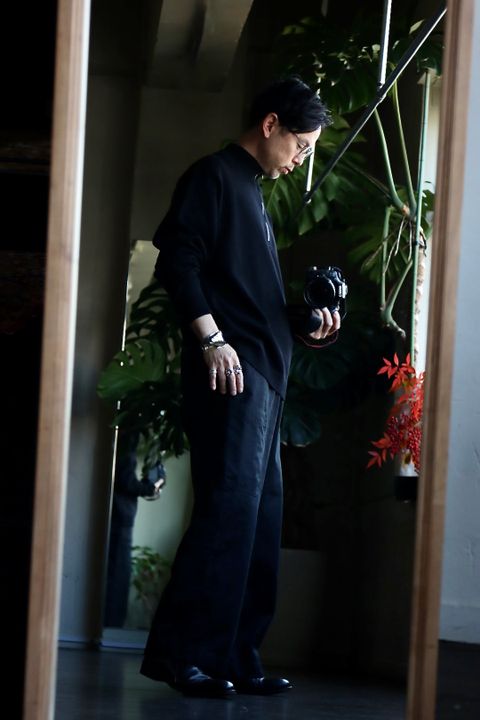 Graphpaper Suvin Herringbone Cargo Pants"BLACK"スタイル