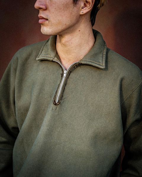 A.PRESSE Vintage Half Zip Sweat Shirt(OLIVE) 1月25日(土)新作発売！
