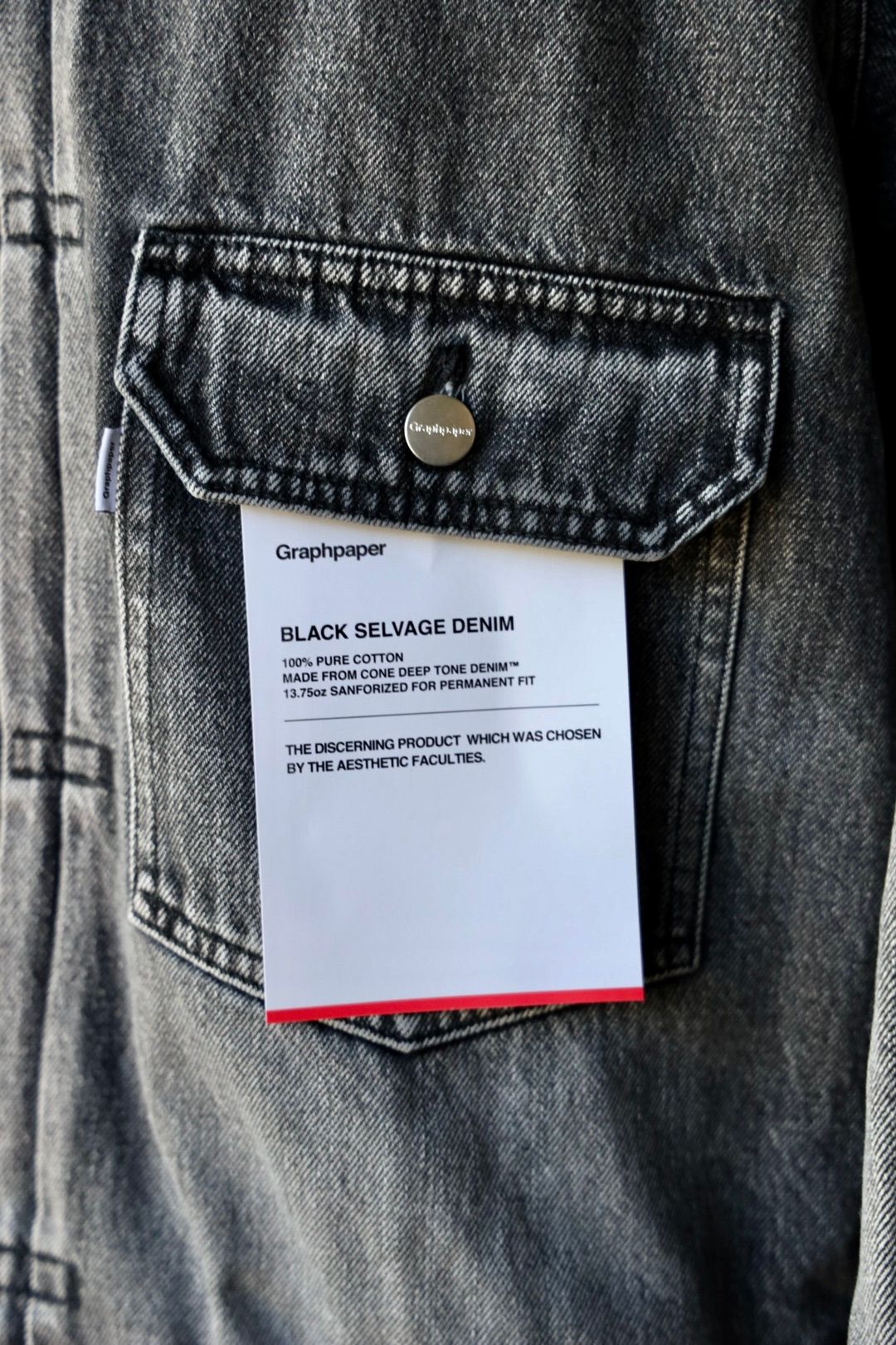 グラフペーパー Selvage Denim Jacket(GU253-20054LB)BLACK_LIGHT FADE