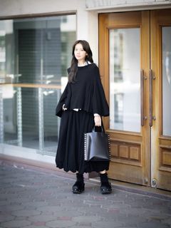 tao 26FW ウールツイル先染 製品縮絨ケープ style.2026.10.3