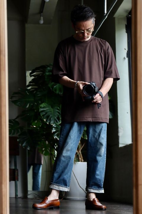 ATON エイトン 22FW SUVIN 60/2 OVERSIZED S/S T-SHIRT BURGUNDYスタイル.2022.6.28.