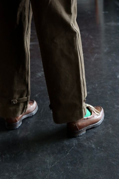 アプレッセ22FW Motorcycle Trousers"OLIVE"スタイル