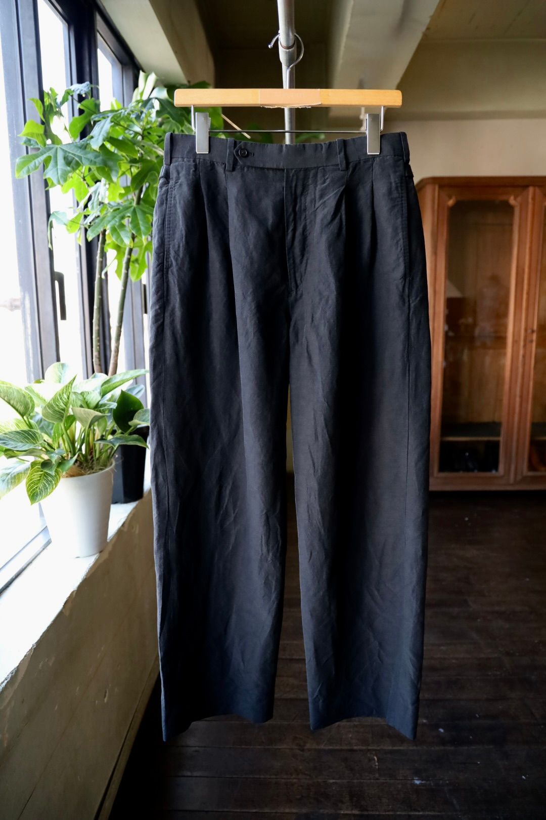 アプレッセ 25SS Silk Linen Trousers(25SAP-04-21H)BLACK