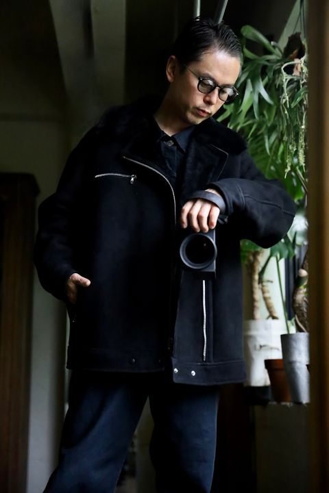 Graphpaper Sheep Mouton Aviator Jacketスタイル.2024.8.31.