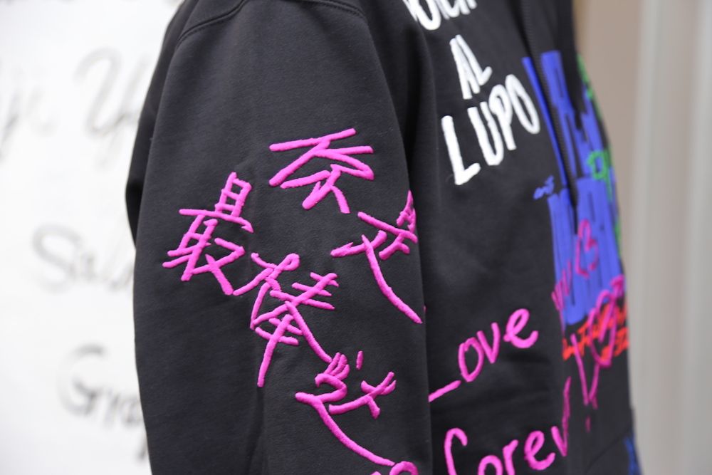 doublet MESSAGE EMBROIDERY HOODIE"BLACK"style.2020.9.12.