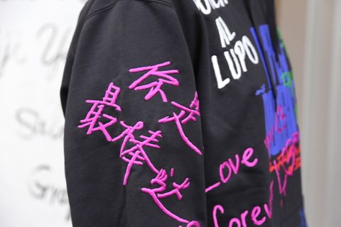 doublet MESSAGE EMBROIDERY HOODIE"BLACK"style.2020.9.12.