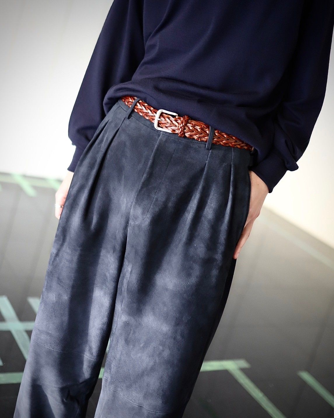 A.PRESSE アプレッセ 2024 Style1 Cashmere High Gauge Crew Neck Sweaterスタイル