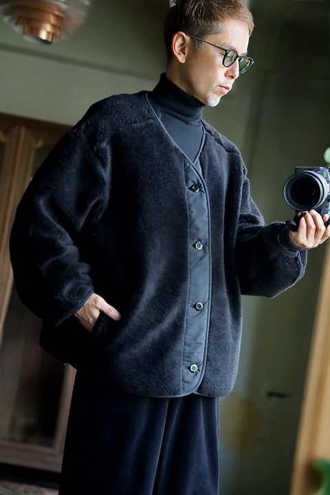 Graphpaper Wool Boa Liner Blouson"BLACK"スタイル