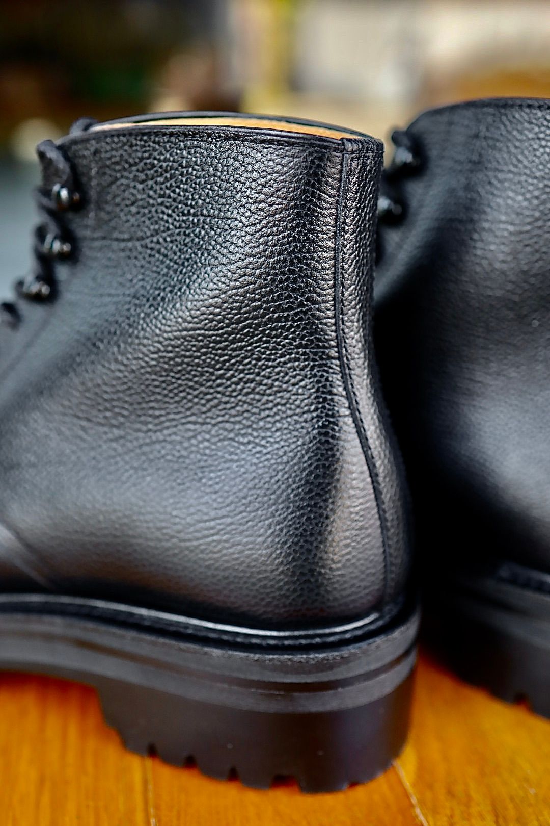 FOOTWORKSフットワークス  レースアップブーツ Lace-up shoes in grain leather(F03-0002_M)BLACK☆新作発売！