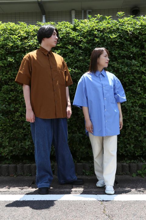 Graphpaper Broad Oversized S/S Regular Collar Shirt(GM212-50625B) style. 2021.05.30.