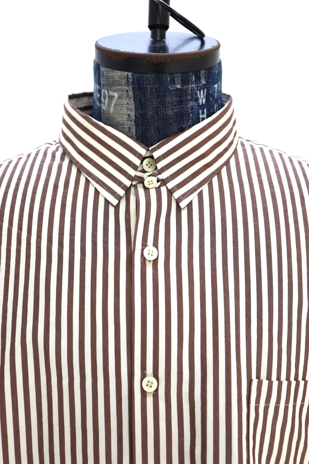 イズネス 26SS シャツTab Color Vent Short-Sleeve Shirt(26SS_28_1008SSSH02) BROWN STRIPE ☆新作発売！