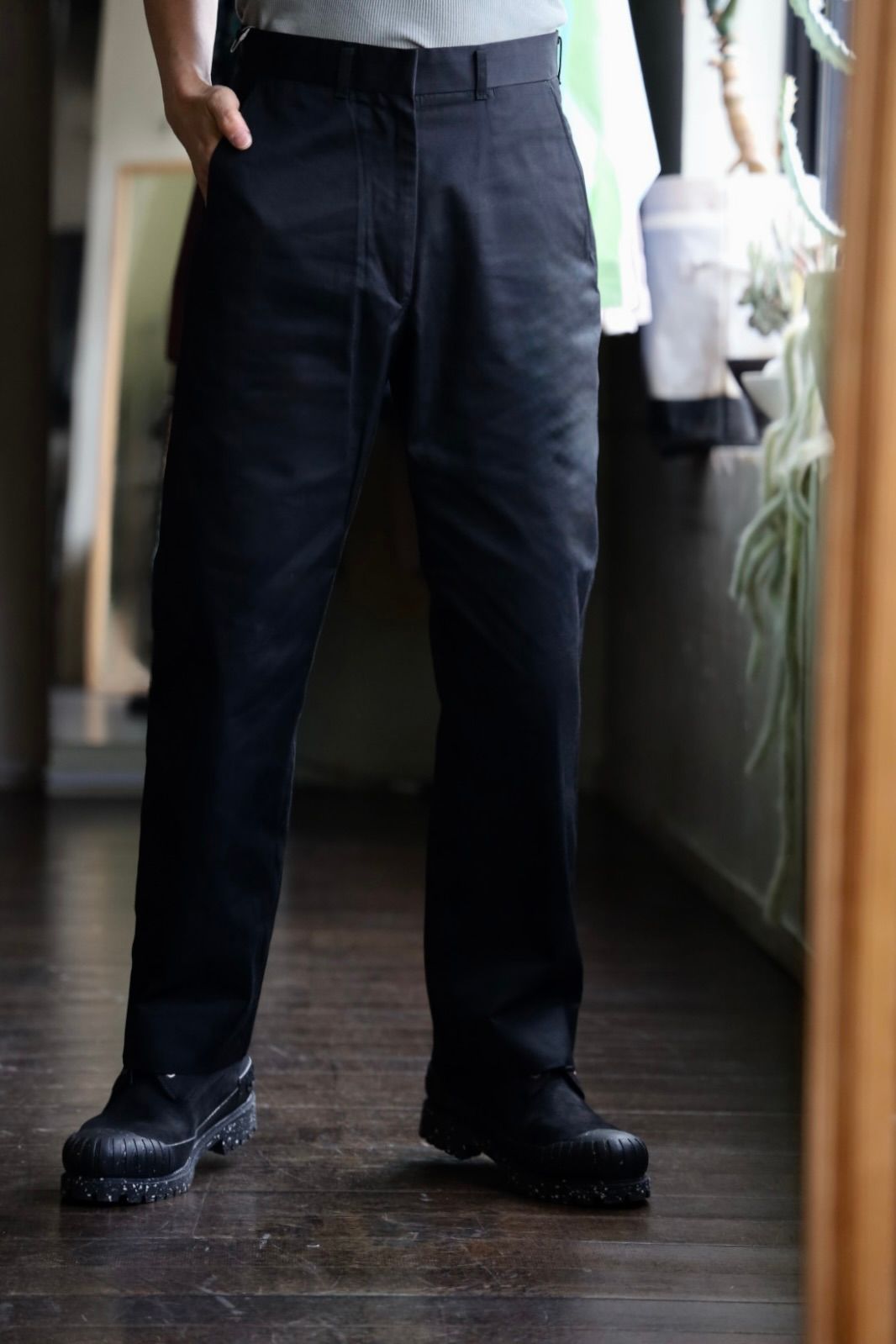 ファウンダ 25AW TWILL PANTS(015FD252006)BLACK