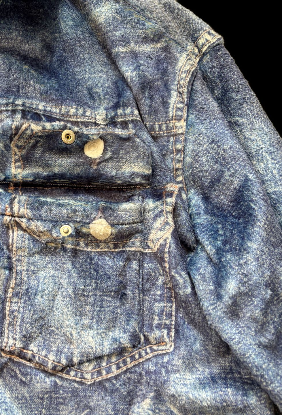 トーキングアバウト ジ アブストラクション 25AW  DENIM PRINT FUR JKT (2526AW-J001)BLUE☆新作発売！