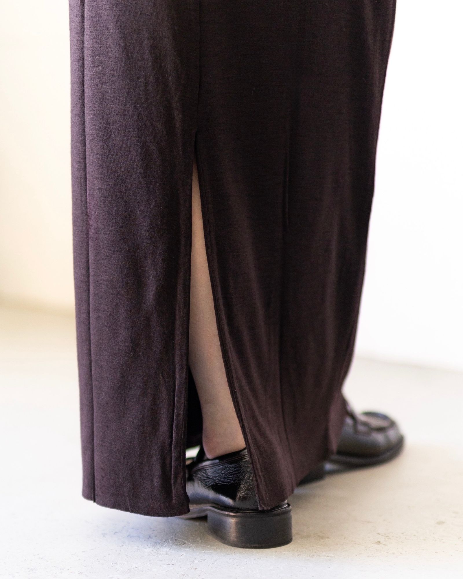 blurhms Women's 25FW Wool Rib Skirt(BHSW25F4)DarkBrown