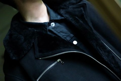 Graphpaper Sheep Mouton Aviator Jacketスタイル.2024.8.31.