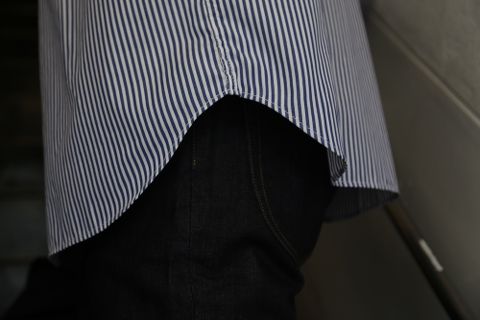COMME des GARCONS HOMME HOMME刺繍ストライプシャツ(HG-B019-051)style.2021.5.2