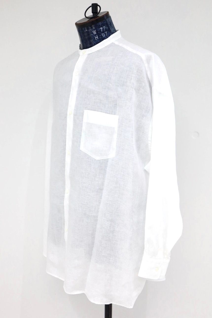 グラフペーパー Linen L/S Oversized Band Collar Shirt(GM262-50040B)WHITE☆6月20日(土)発売！