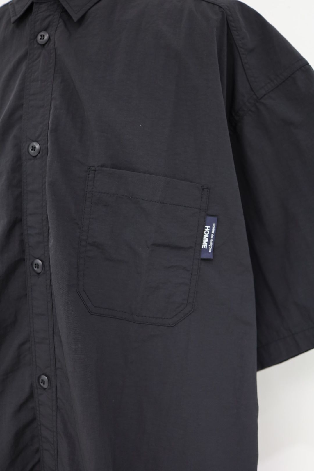 コムデギャルソンオム26SS ナイロンタッサー半袖シャツ(HQ-B021-051)BLACK☆5月1日(金)発売！