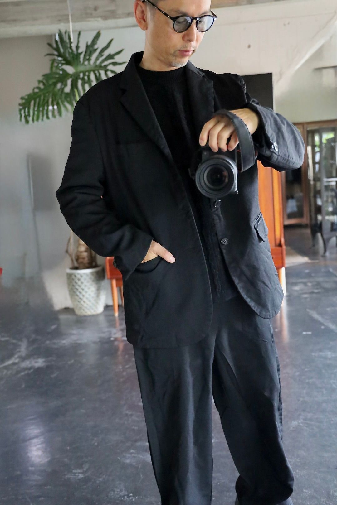 COMME des GARCONS HOMME エステルサージ製品染め3Bジャケット.2025.910.
