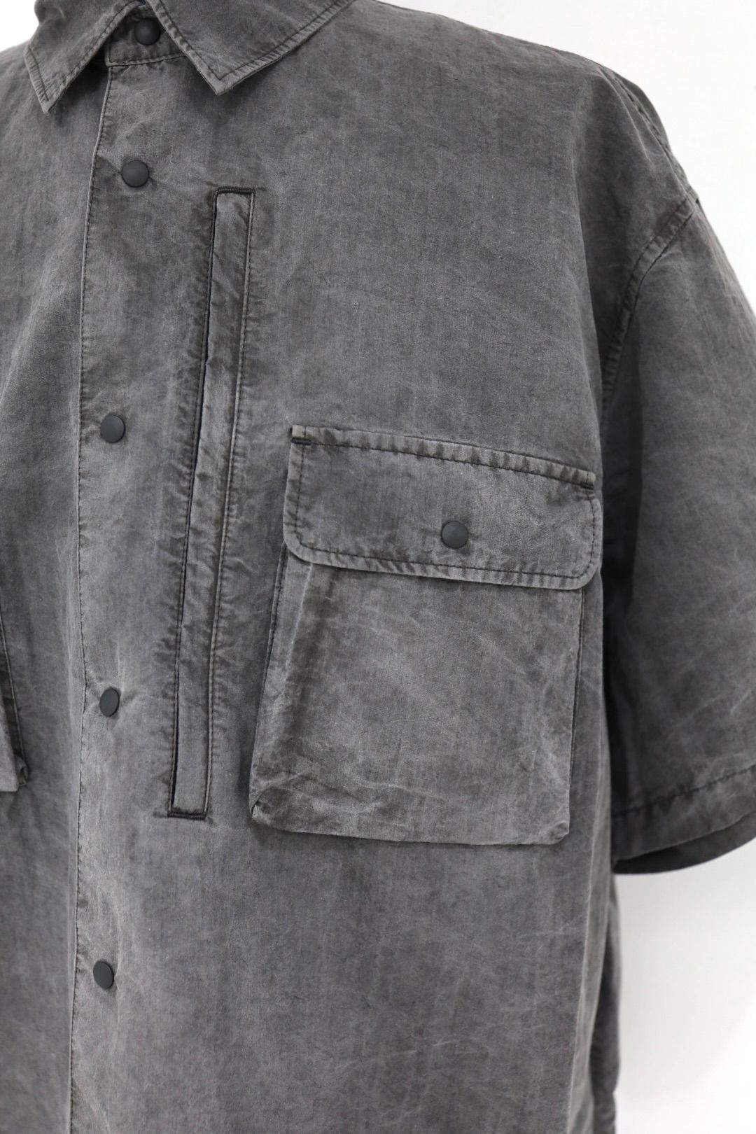 イズネス 26SS シャツ Pigment-Dyed Short-Sleeve Shirt(26SS_09_1008SSSH04-1) BLACK ☆新作発売！