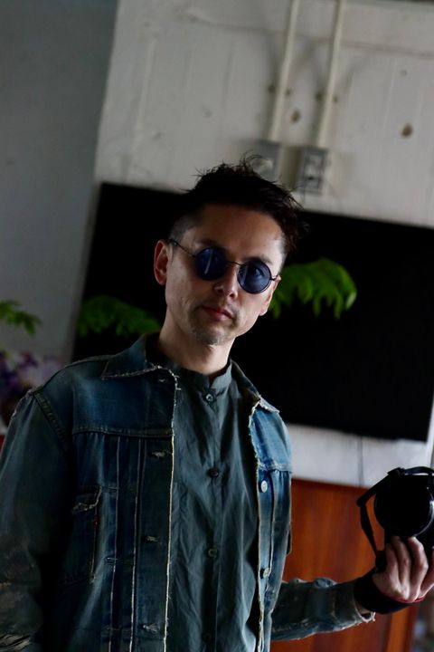 blurhms Stand-up Collar Washed Shirt "DARK SAGE"style.2022.1.11.