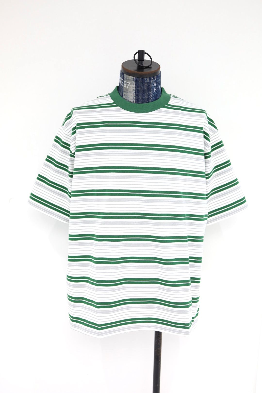 is-ness 26SS Border T-Shirt(26SS_47_1008SSCS01-B)WHITE x GREEN☆新作発売！