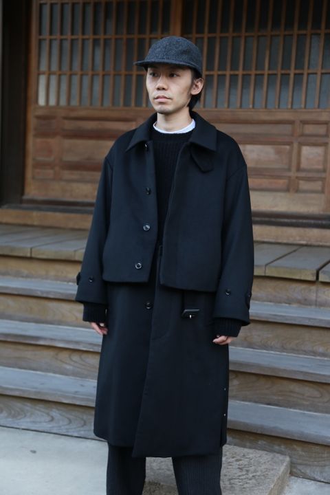 YOKE 3WAY BAL COLLAR SHARE COAT"BLACK"Style.2020.10.24.