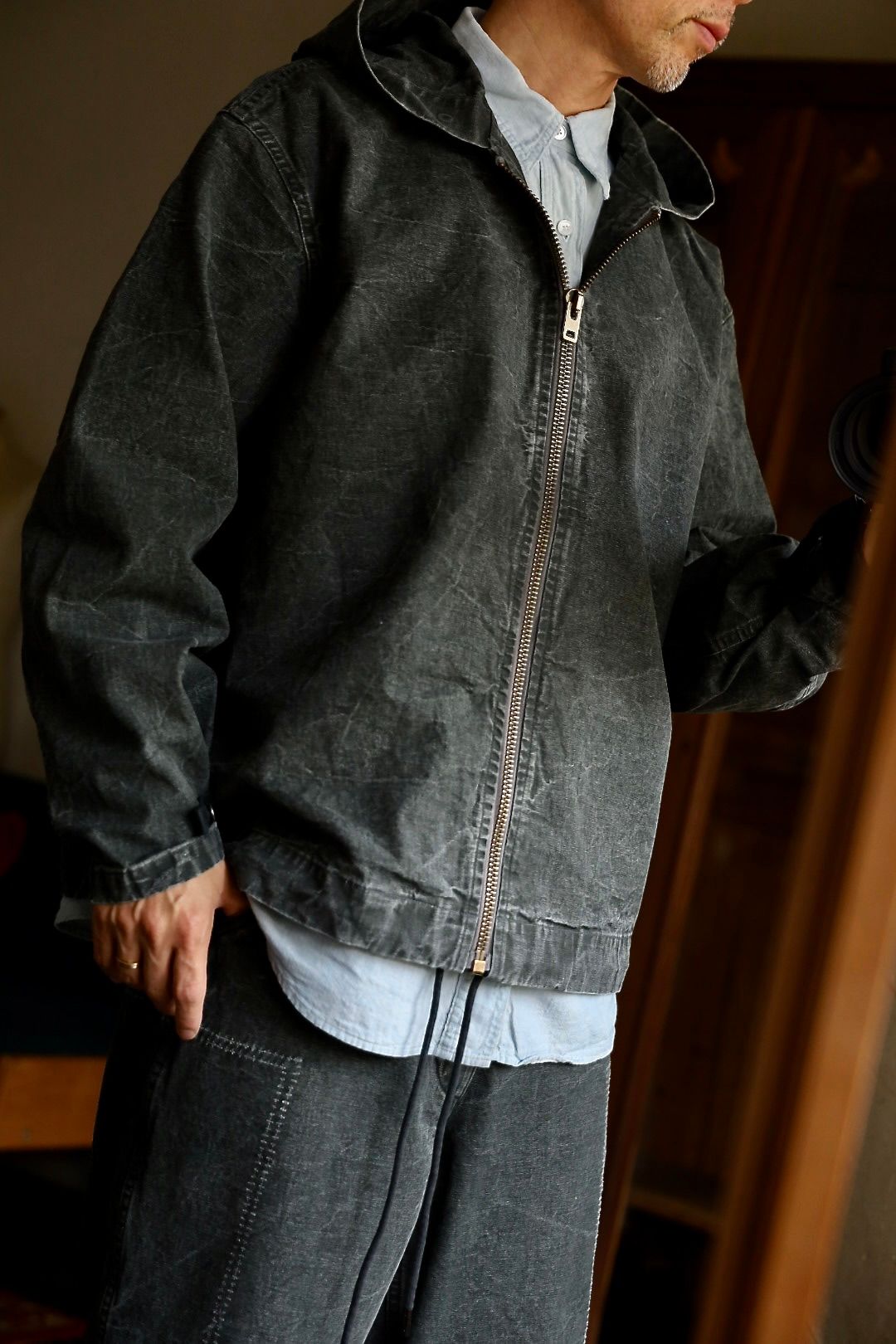 アプレッセ 2025 STYLE2 Vintage US Navy Zip Hoodie (25AAP-01-54)OLIVE