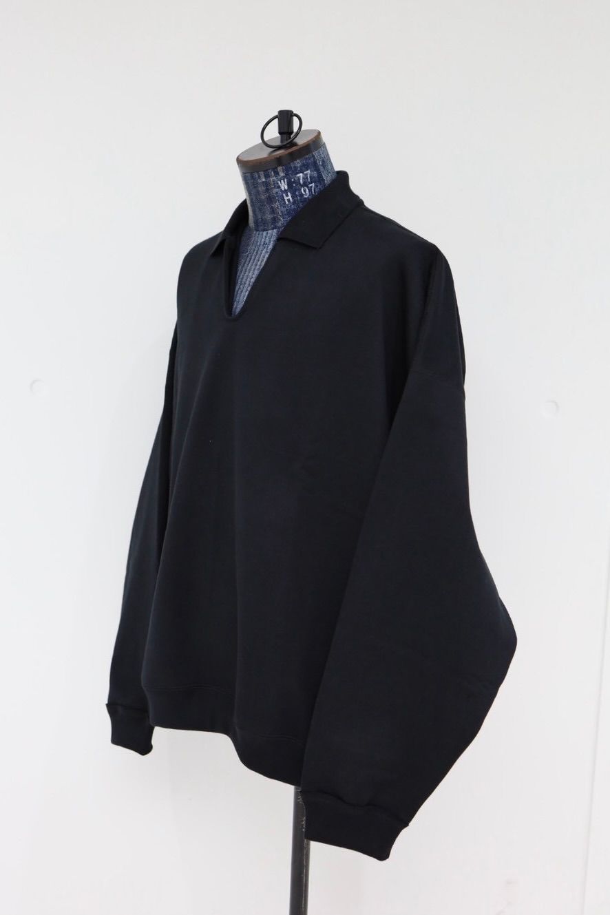 MARKAWARE マーカウェア Organic Cotton Heavy Fleece Skipper Huge Sweatオーガニックコットンヘビー吊裏毛 / スキッパーヒュージスウェット(A25C09CS04C)BLACK☆新作発売！