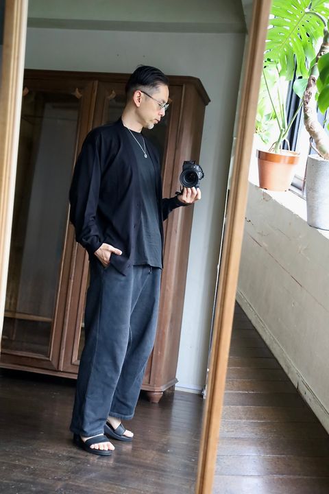 A.PRESSE 2025 STYLE2 Wool Cotton High Gauge Cardiganスタイル