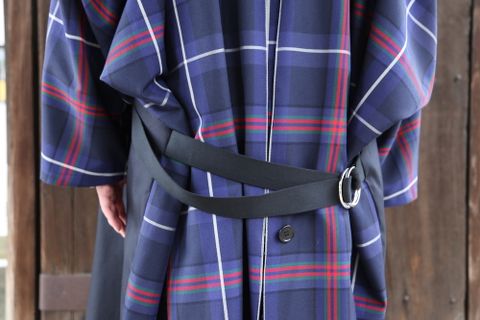 KIDILL 2020AW Trench Coat(KL447) "Navy×Blue Tartan" style.2020.7.31.