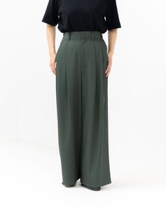 グラフペーパー Women's 25AW Techno Wool Nylon Two Tuck Wide Pants(GL253-40319)GREEN